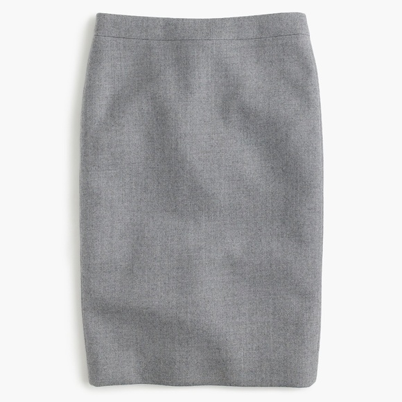 New J.CREW Size 24 Women's 2 Pencil Skirt Double Serge Wool Heather Pewter $128 - Picture 1 of 4
